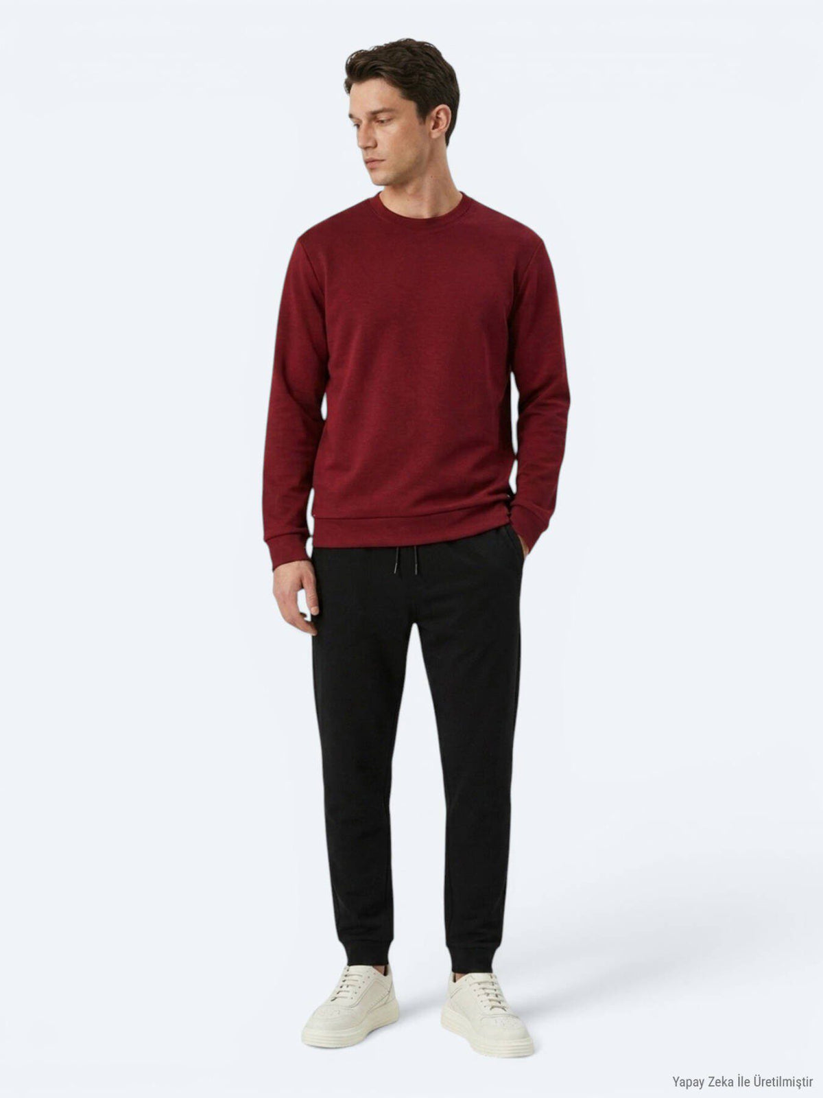 Bordeaux Unifarbenes Sweatshirt