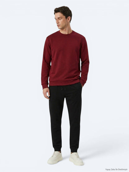 Bordeaux Unifarbenes Sweatshirt