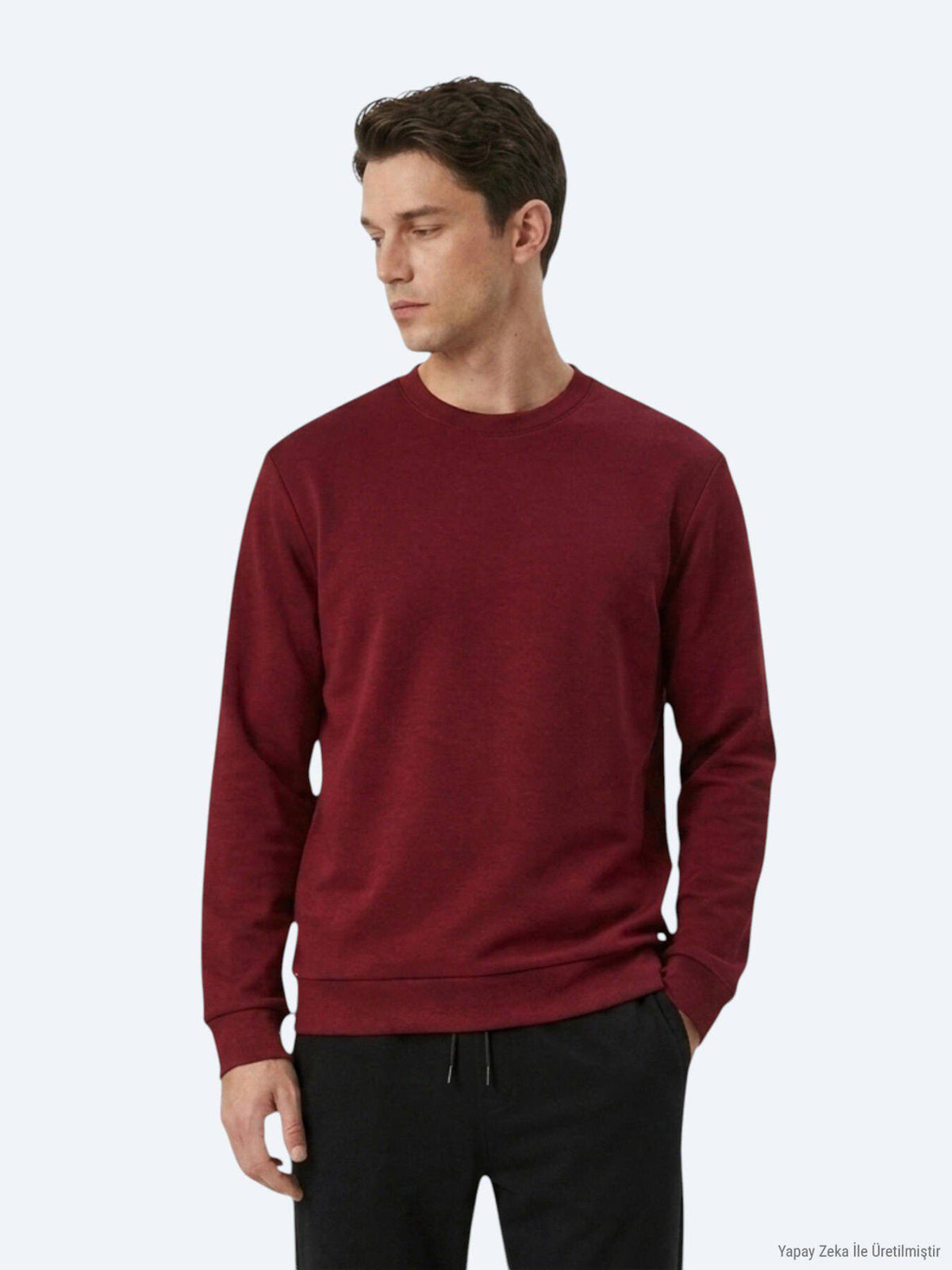 Bordeaux Unifarbenes Sweatshirt