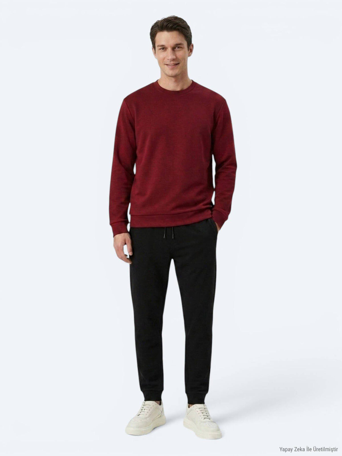 Bordeaux Unifarbenes Sweatshirt