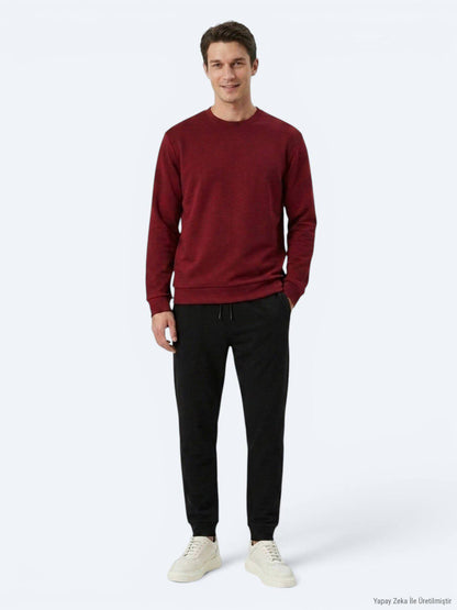 Bordeaux Unifarbenes Sweatshirt