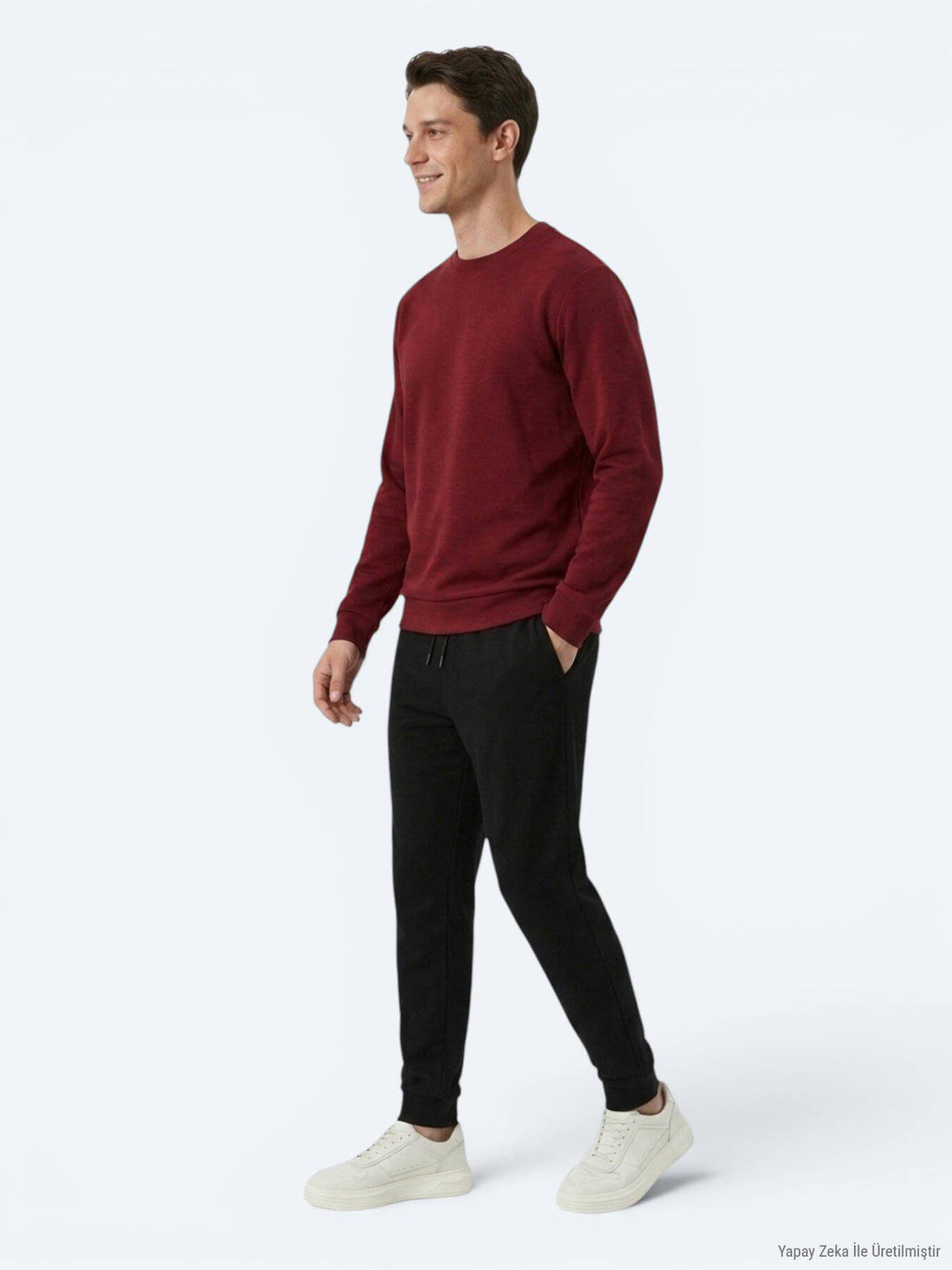 Bordeaux Unifarbenes Sweatshirt