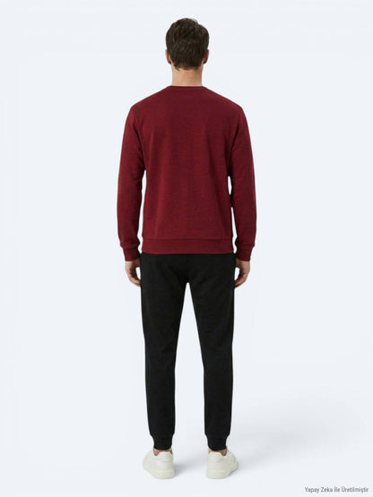 Bordeaux Unifarbenes Sweatshirt