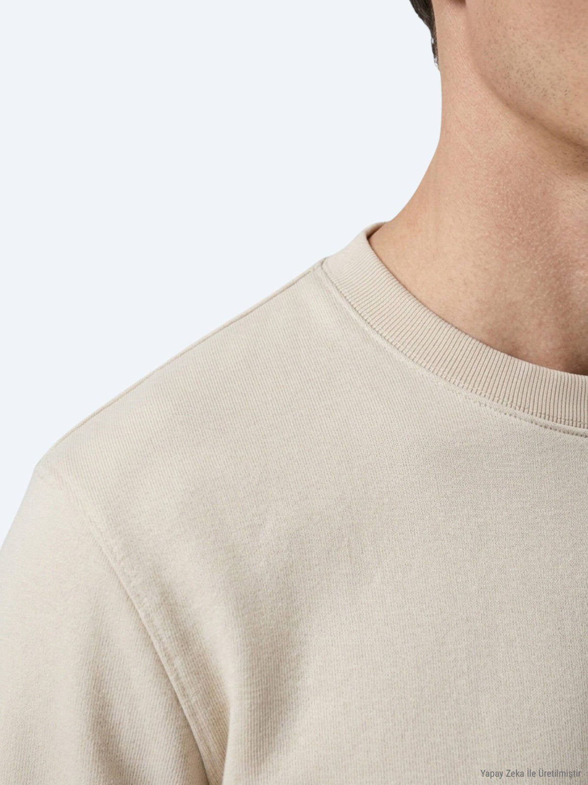 Beiges Unifarben Sweatshirt