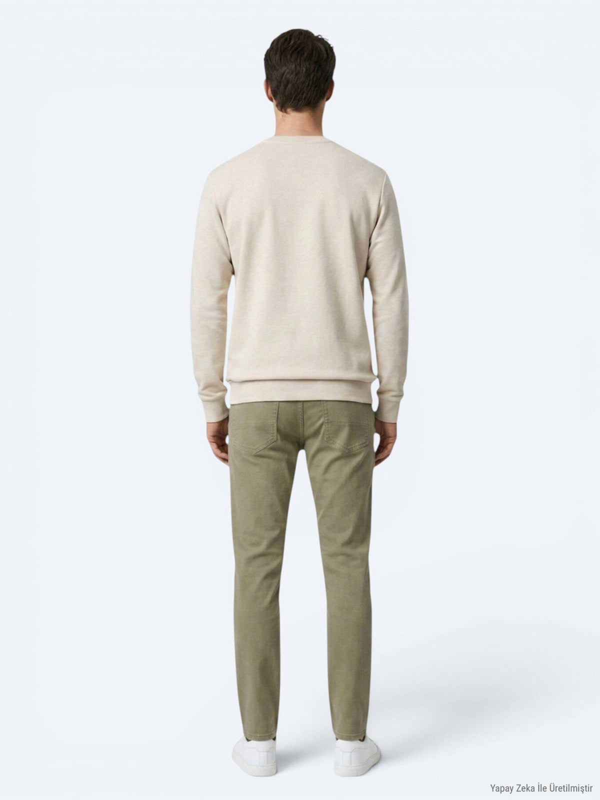 Beiges Unifarben Sweatshirt