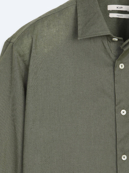 Khaki Regular Fit Casual Baumwollhemd