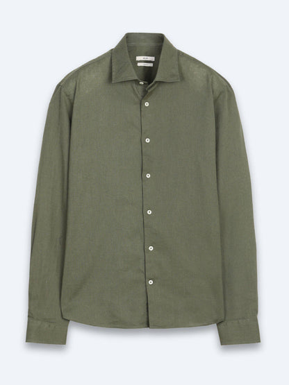 Khaki Regular Fit Casual Baumwollhemd