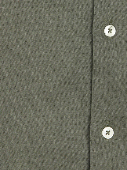 Khaki Regular Fit Casual Baumwollhemd