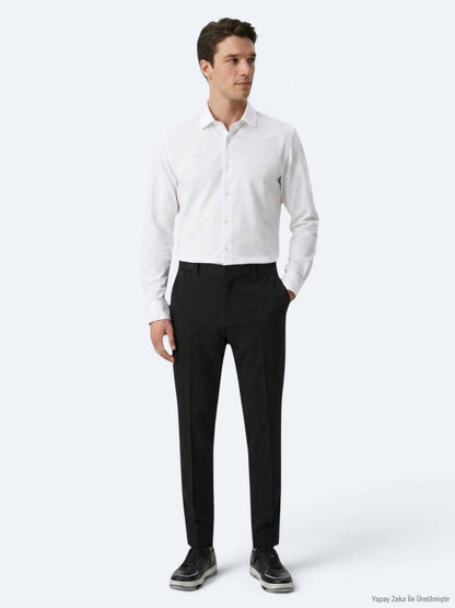 Weißes Casual Baumwollhemd Regular Fit