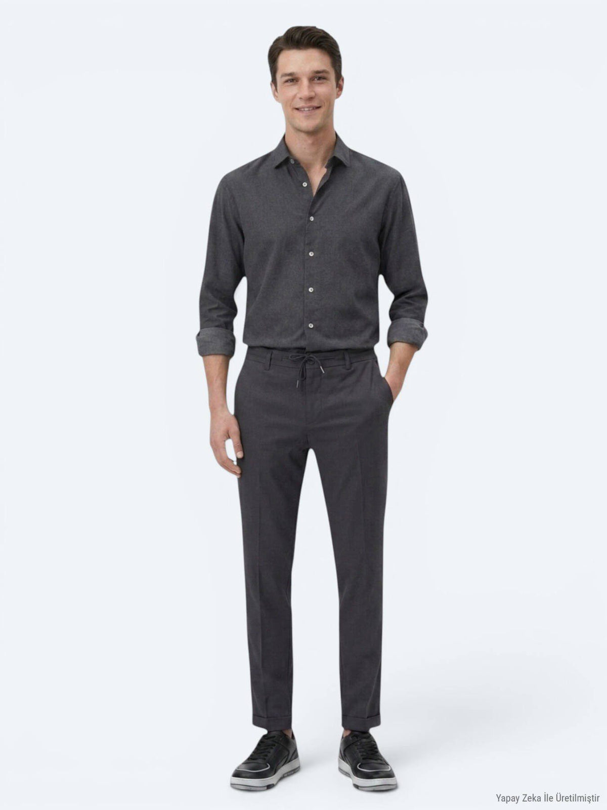 Schwarzes Casual Baumwollhemd Regular Fit