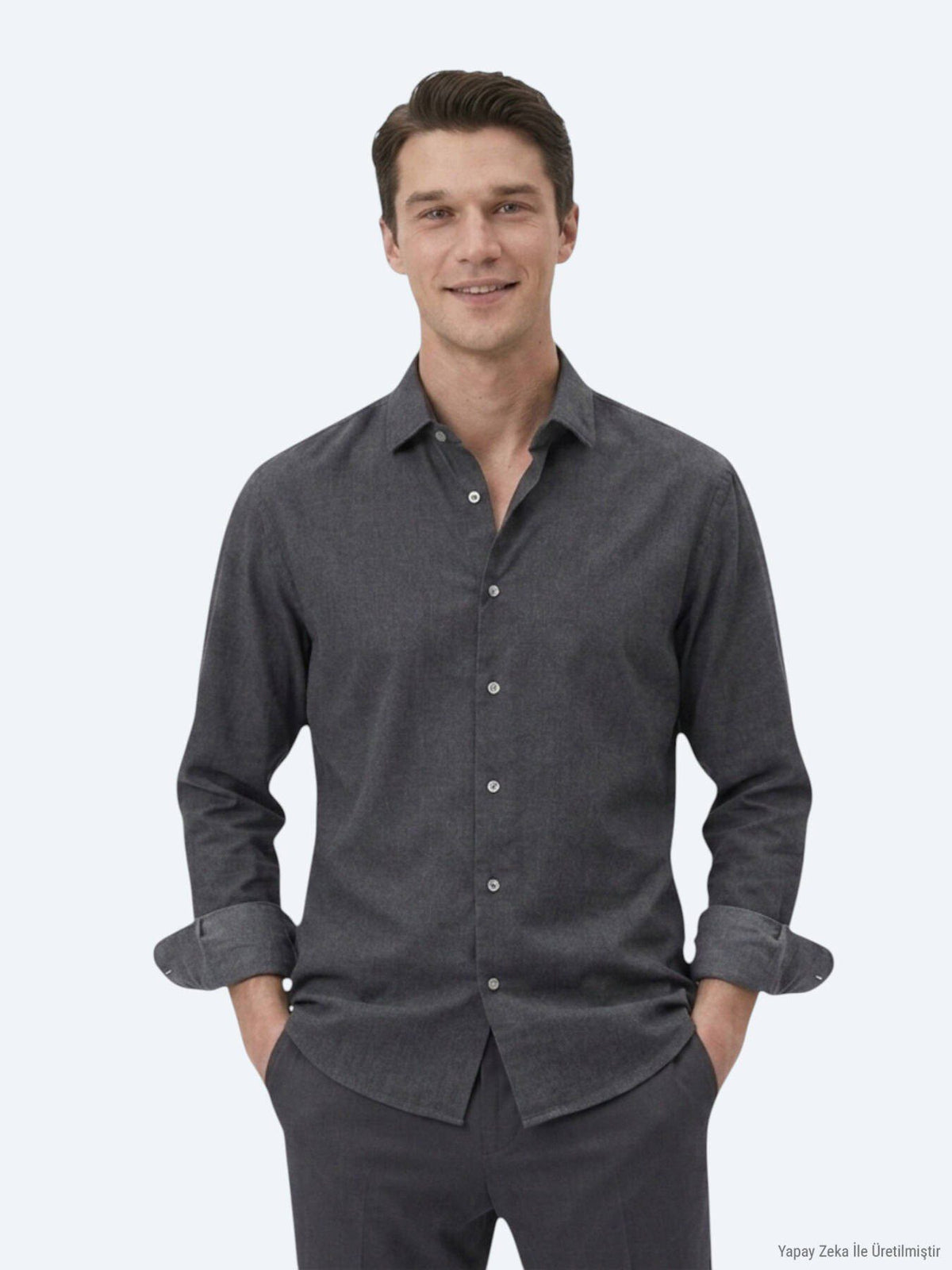 Schwarzes Casual Baumwollhemd Regular Fit