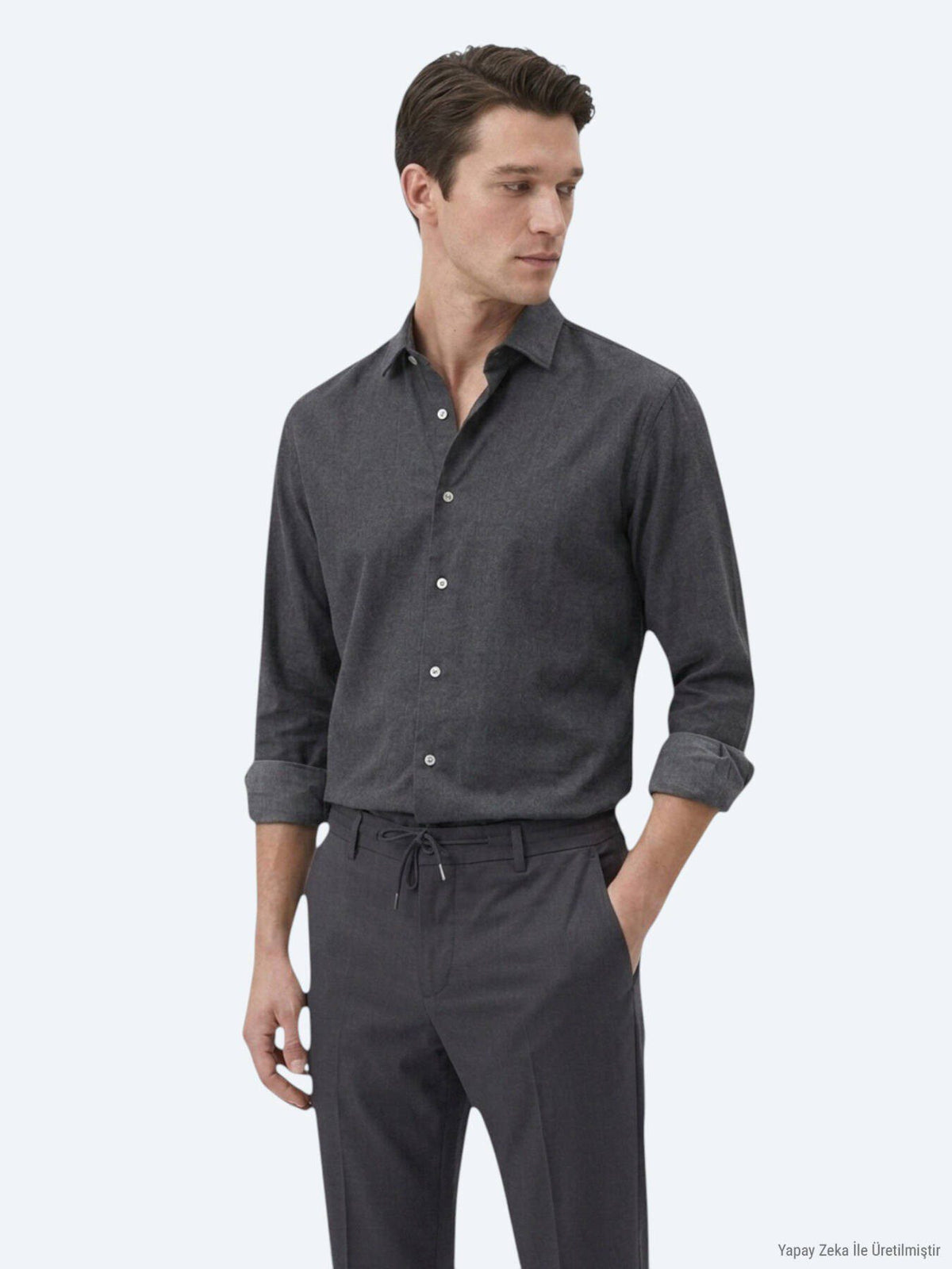 Schwarzes Casual Baumwollhemd Regular Fit