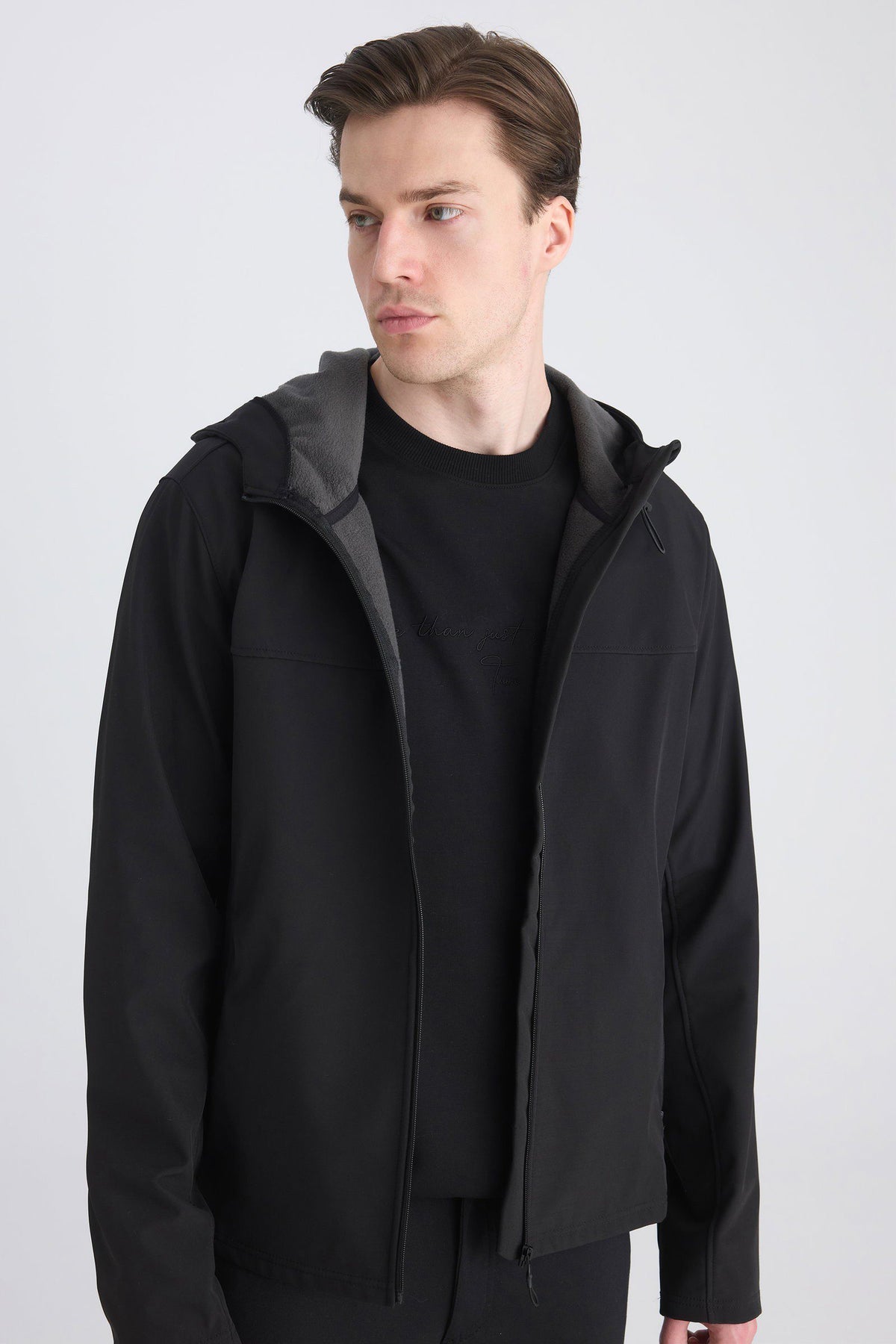 Ds Damat Regular Fit Schwarze Kapuzenjacke