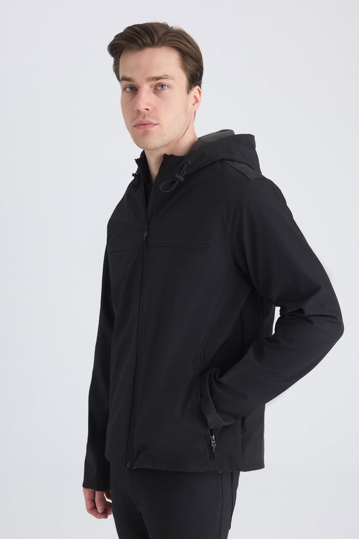 Ds Damat Regular Fit Schwarze Kapuzenjacke