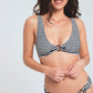 Herita Striped Padded Bikini Set Navy Blue