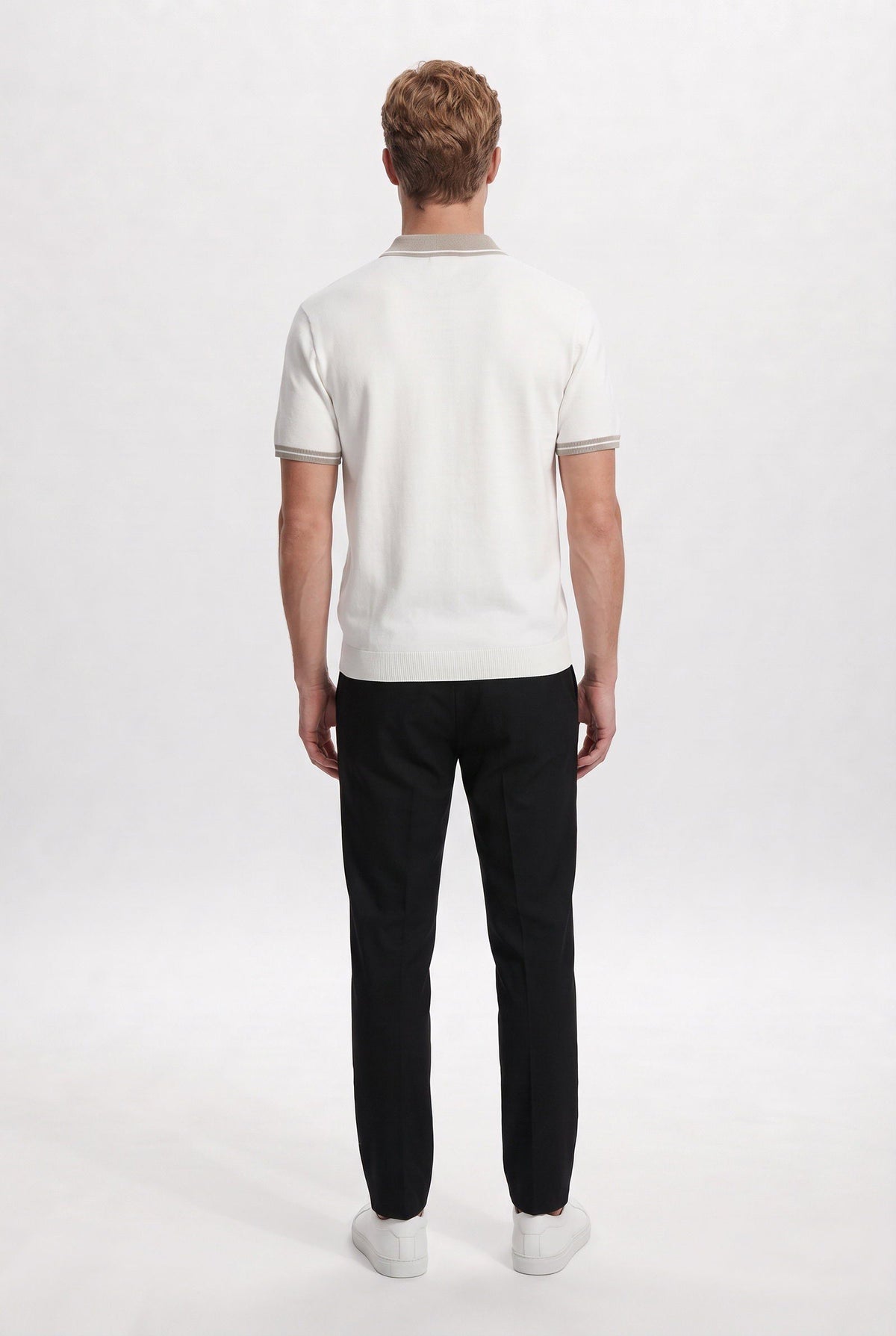 Ds Damat Schwarze Leinen Chino-Hose