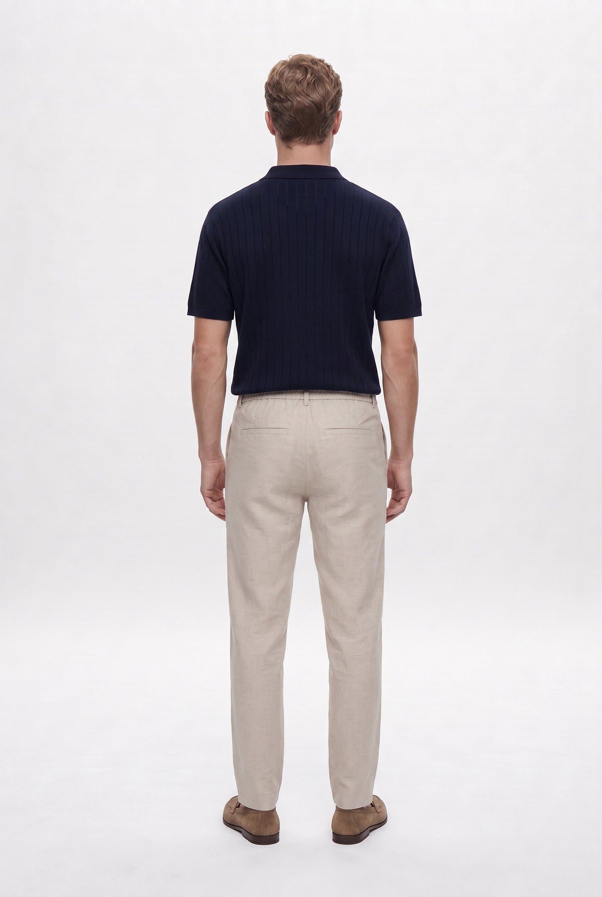 Ds Damat Schwarze Leinen Chino-Hose