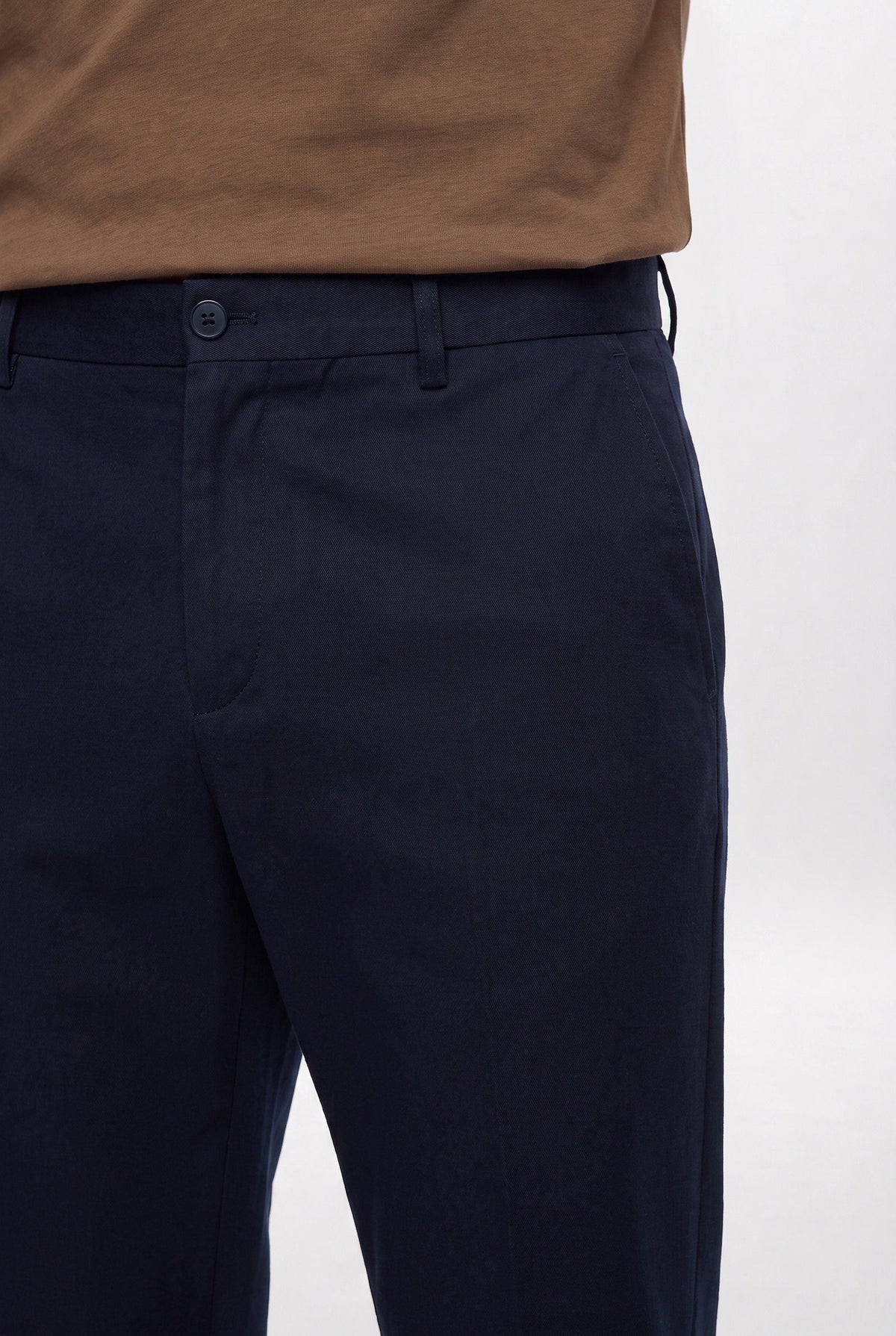 Ds Damat Schwarze Leinen Chino-Hose