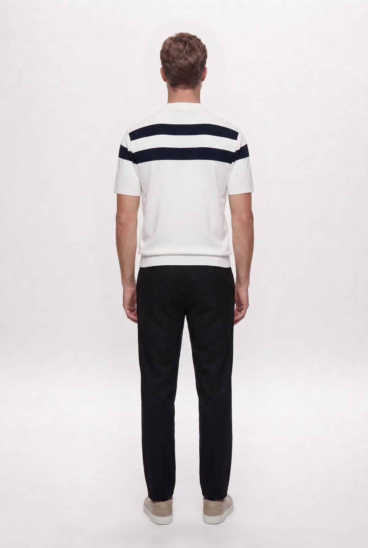 Ds Damat Schwarze Leinen Chino-Hose