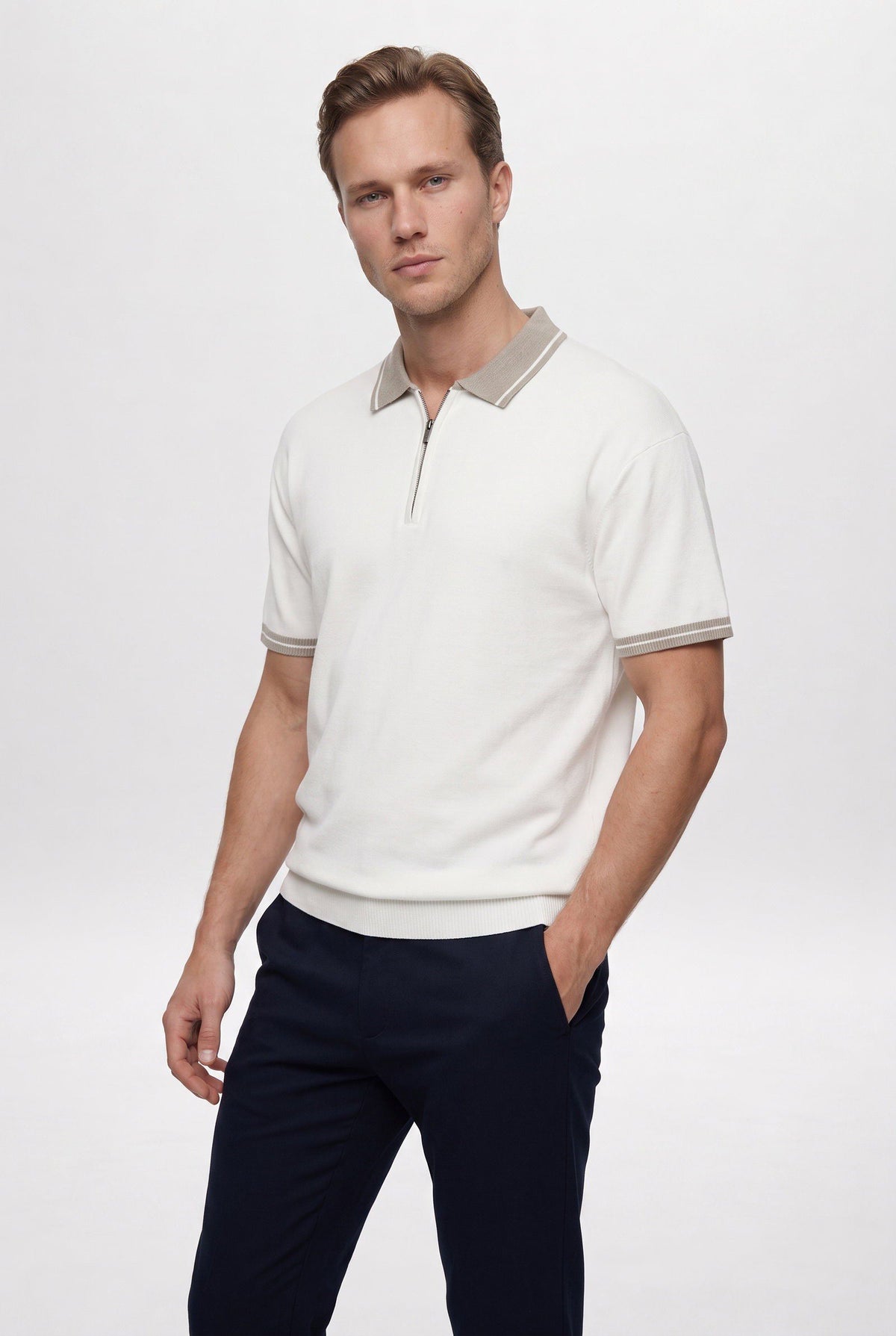 Ds Damat Regular Fit Creme Sommer T-Shirt