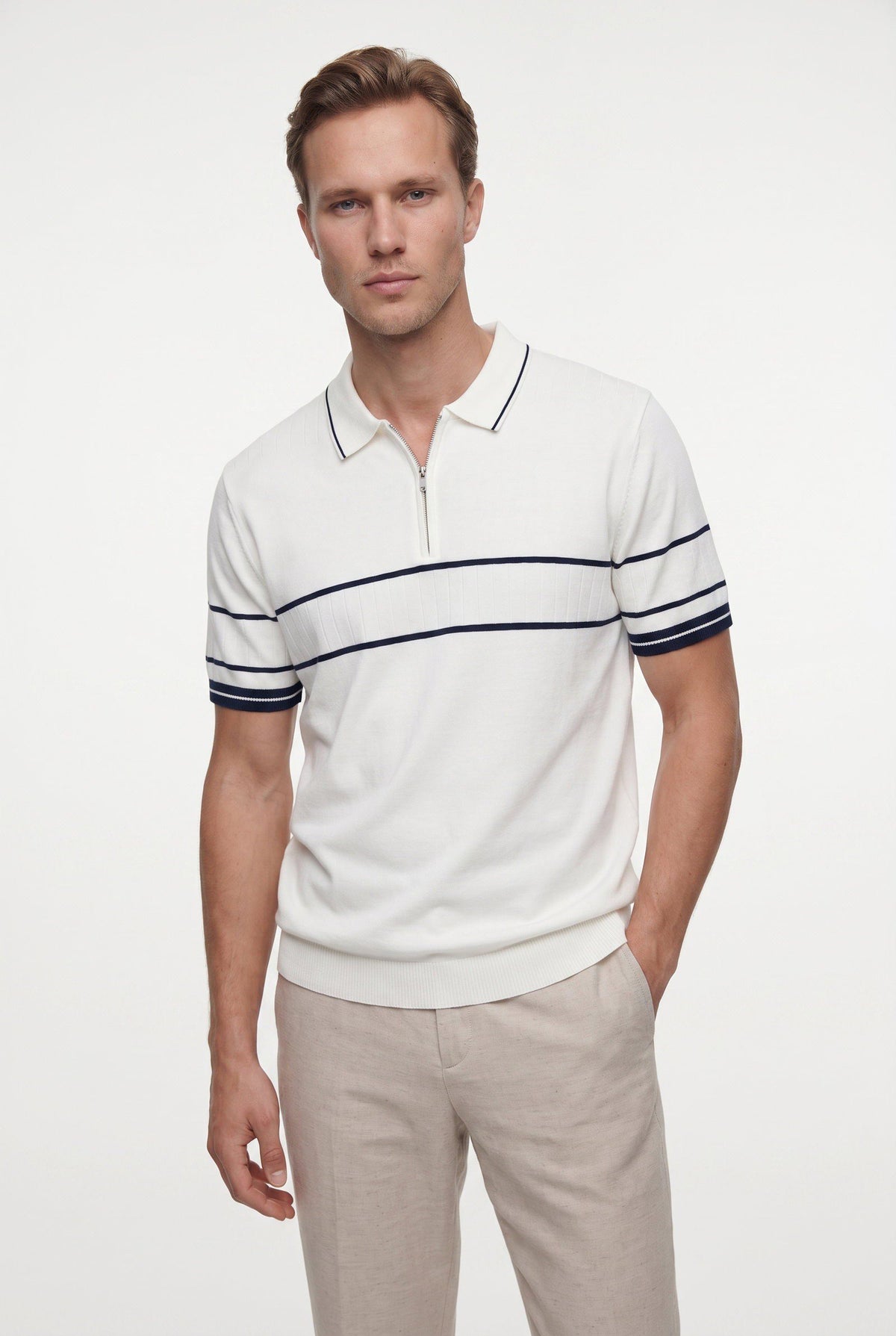Ds Damat Regular Fit Creme Sommer T-Shirt