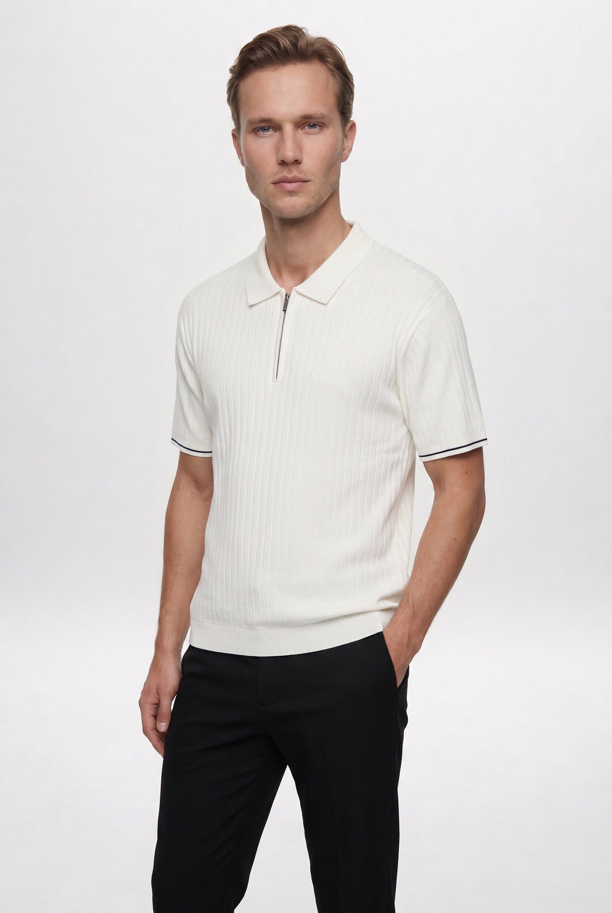 Ds Damat Regular Fit Creme Ripp T-Shirt