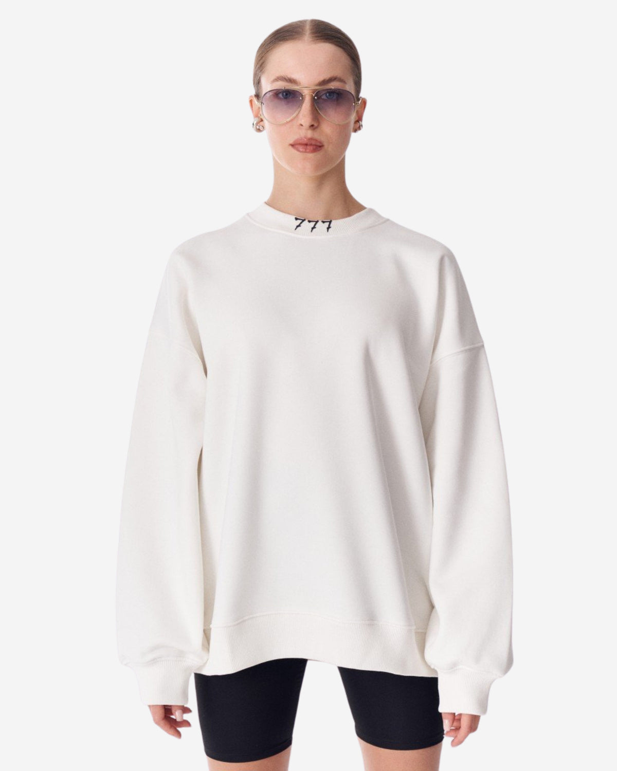 Designer Weiße Damen Oversize-Sweatshirt