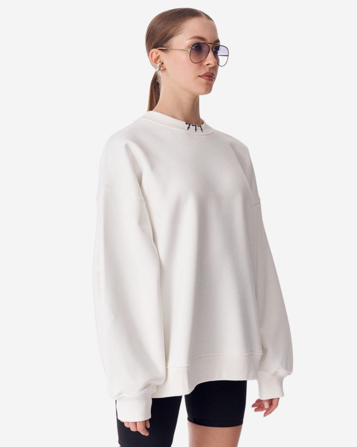 Designer Weiße Damen Oversize-Sweatshirt