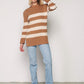 Beige Striped Pullover - Brown