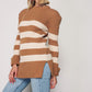 Beige Striped Pullover - Brown