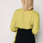 CREPE - Patterned Wrap Blouse - Yellow