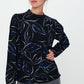 Herita Standing Collar Long Sleeve Shirt Blouse Printed black