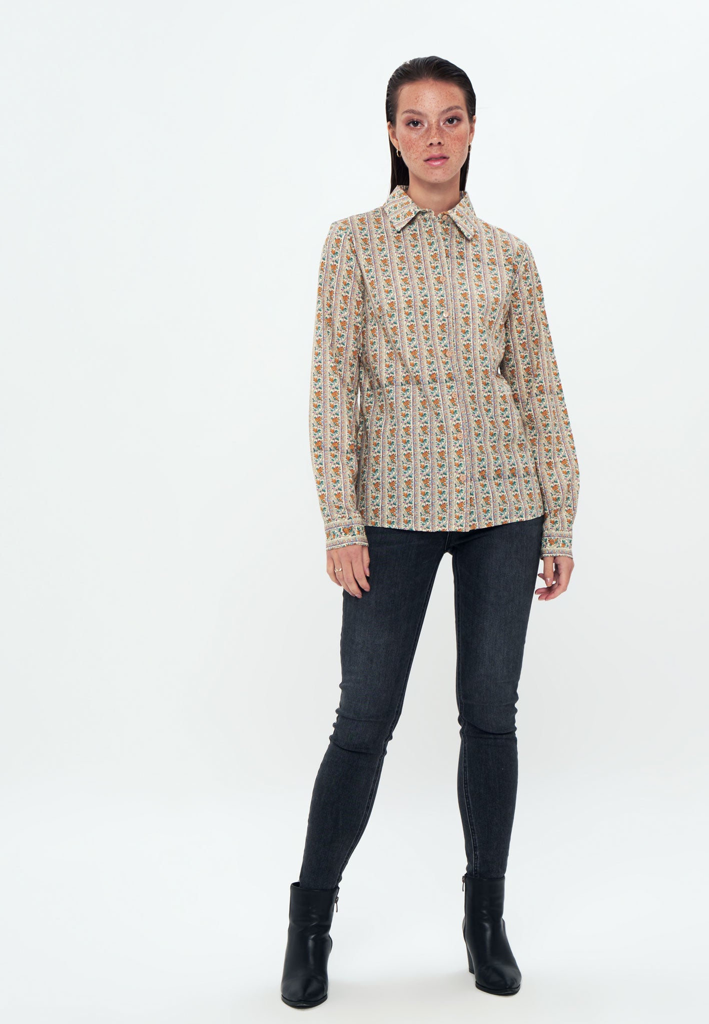 Herita Printed Long Sleeve Shirt Mix color