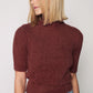 Soft Burgundy Blouse with Short Sleeves