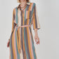 Herita Horizontal Striped Shirt Dress Multicolour