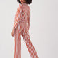 Long Sleeve Striped - Pyjama Set - Orange