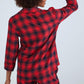 Patterned Shirt Long Sleeve Pyjama Set - Red check