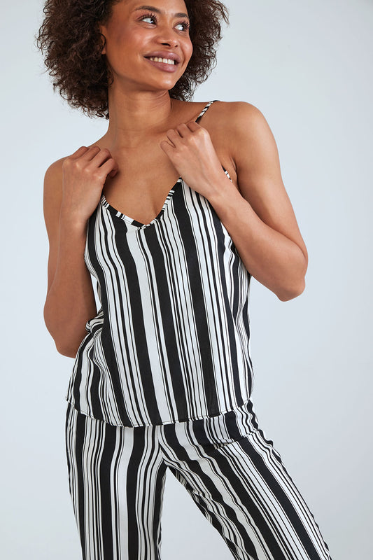 Printed Pyjama Set - Black White