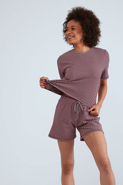 Soft Patterned Short Pyjama Set - Multi Color