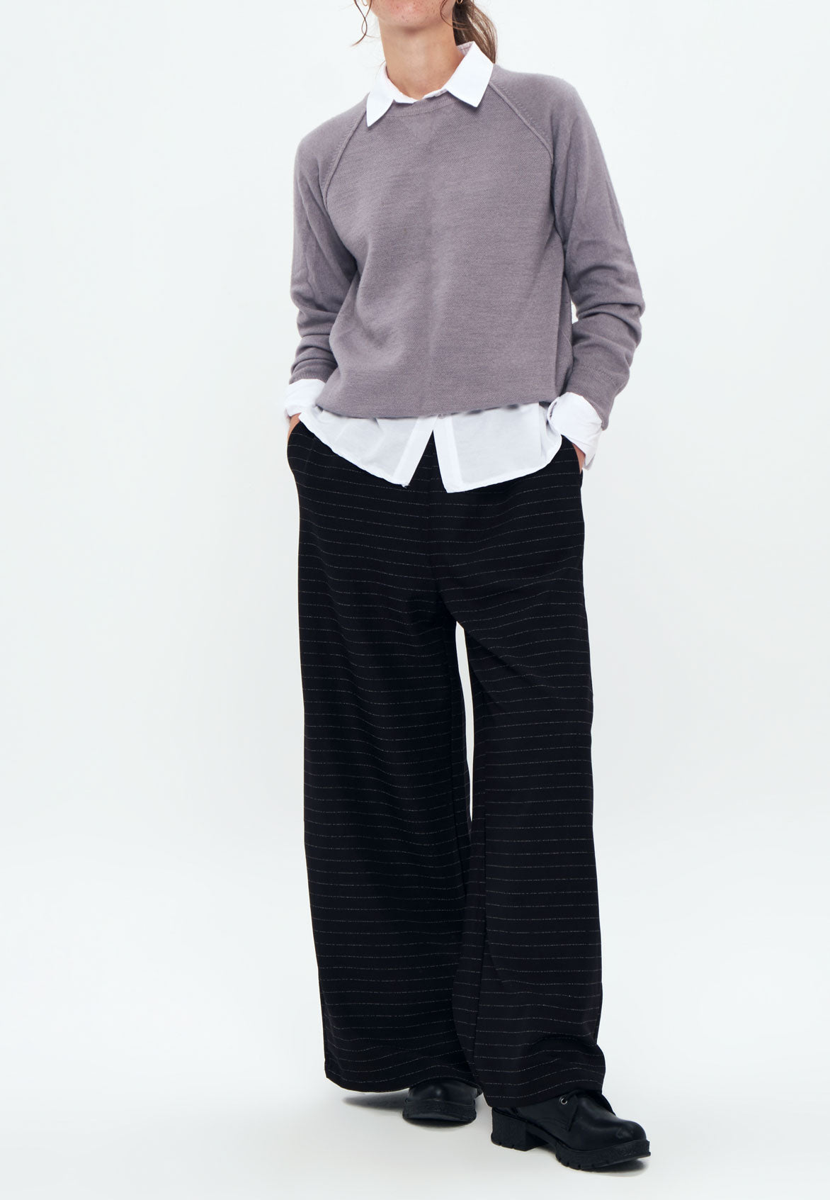 Striped Trousers - Tracksuit bottoms - Black