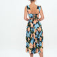 Printed Tie Back Long Dress - Day dress - mix color