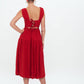 Printed Tie Back Long Dress - Day dress - red spot