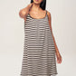 Dark Brown Striped Dress with Straps