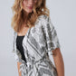 Printed Kimono - Black White