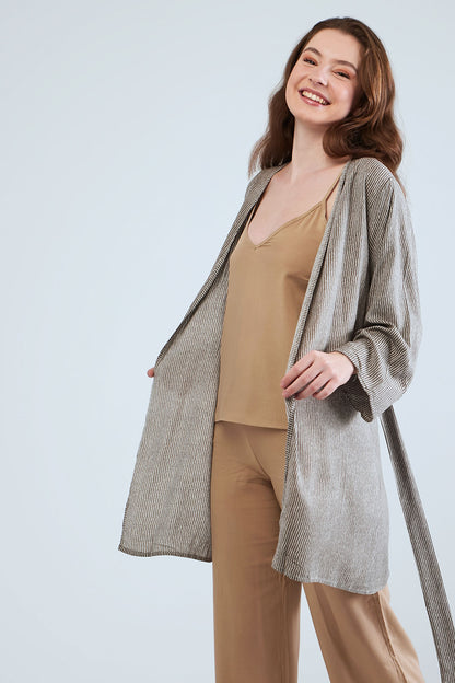 Long Sleeved Kimono - Grey