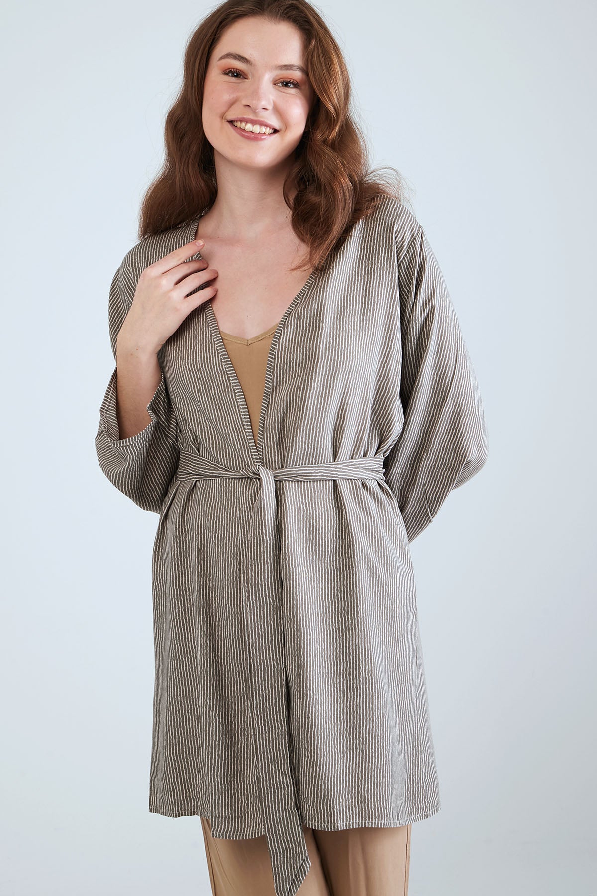 Long Sleeved Kimono - Grey