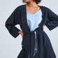 Long Sleeved Kimono - Navy Blue