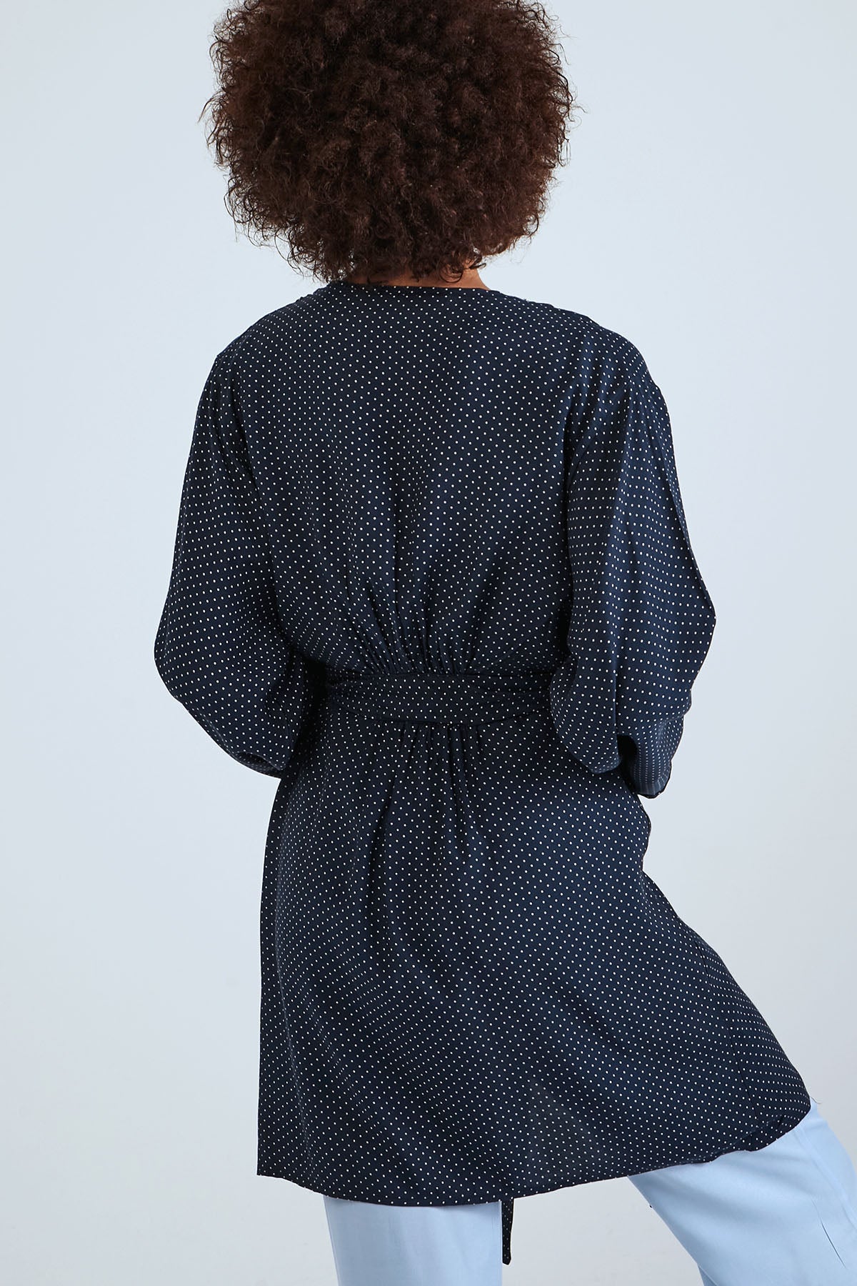 Long Sleeved Kimono - Navy Blue