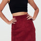 Velvet - Mini skirt - Burgundy