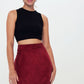 Velvet - Mini skirt - Burgundy